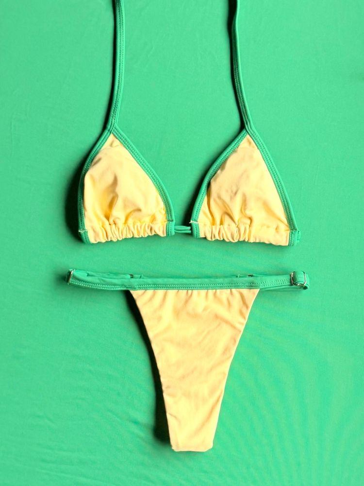 Butter Triangle — Butter yellow · sea trim